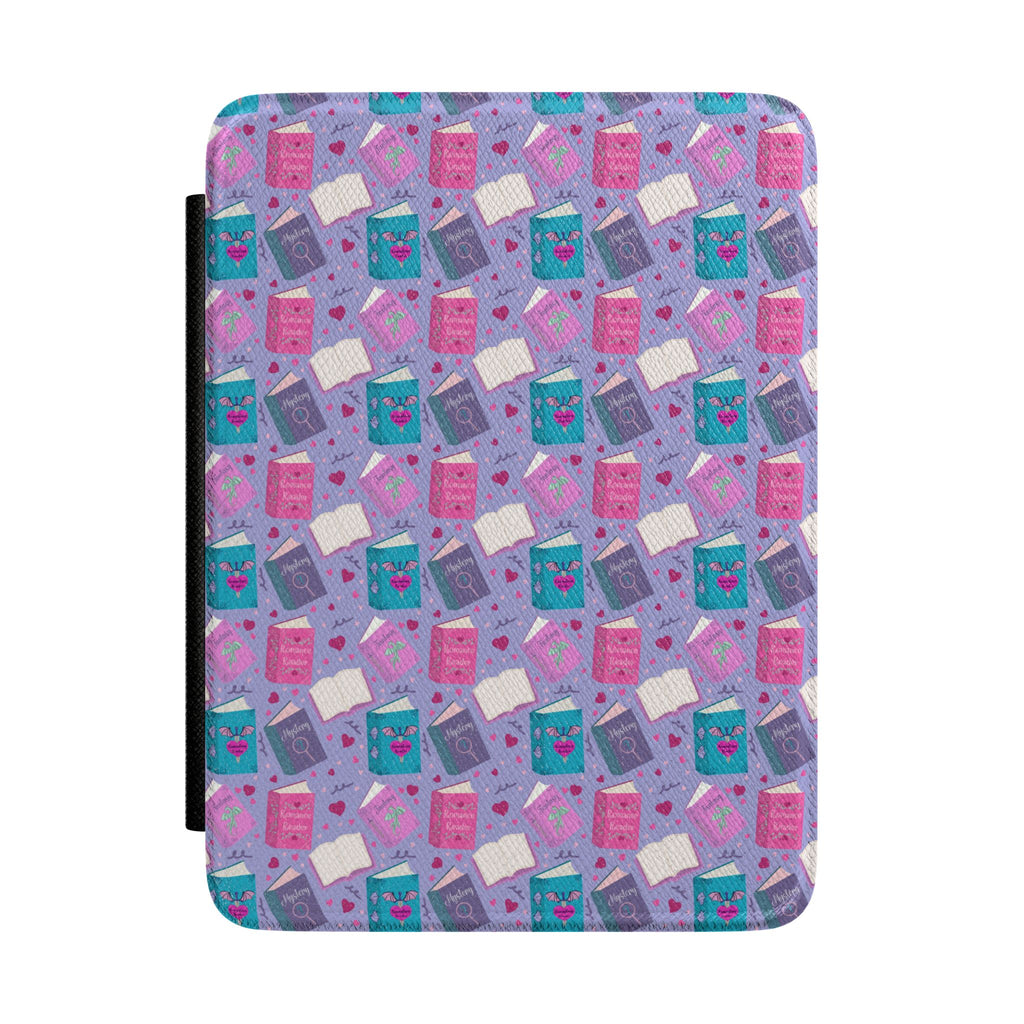 Kindle Case — Cute Pastel Books Pattern eReader Cover for Book Lovers
