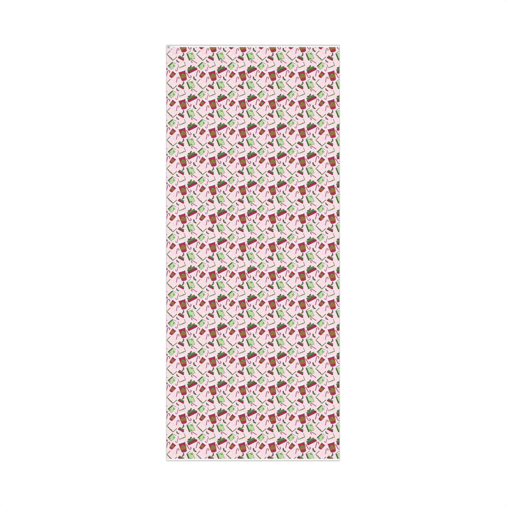 Gift Wrap Paper - Books and Coffee Festive Design