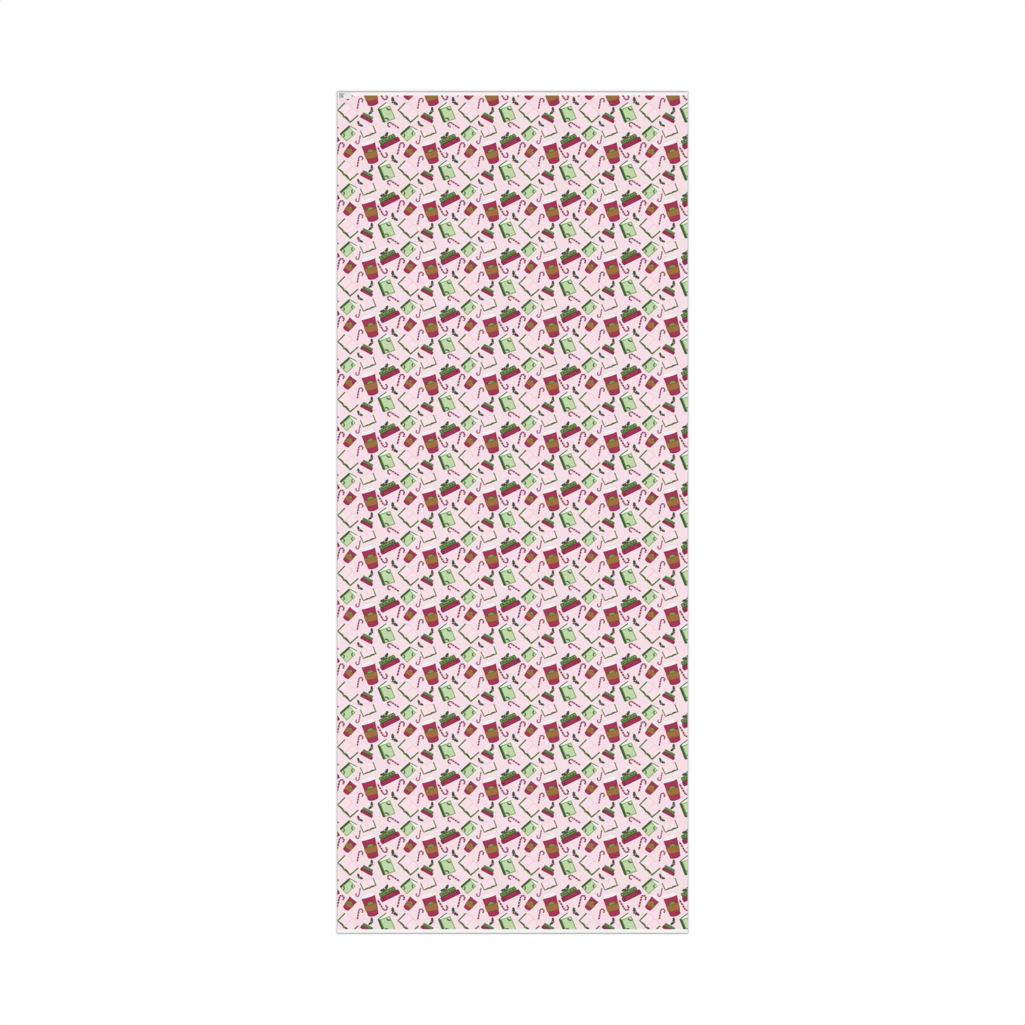 Gift Wrap Paper - Books and Coffee Festive Design