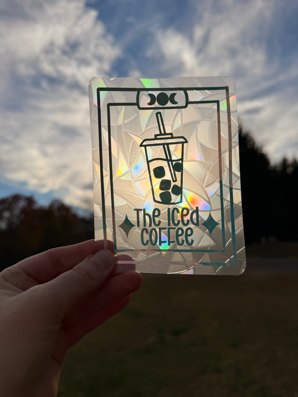 The Iced Coffee Tarot Suncatcher Decal