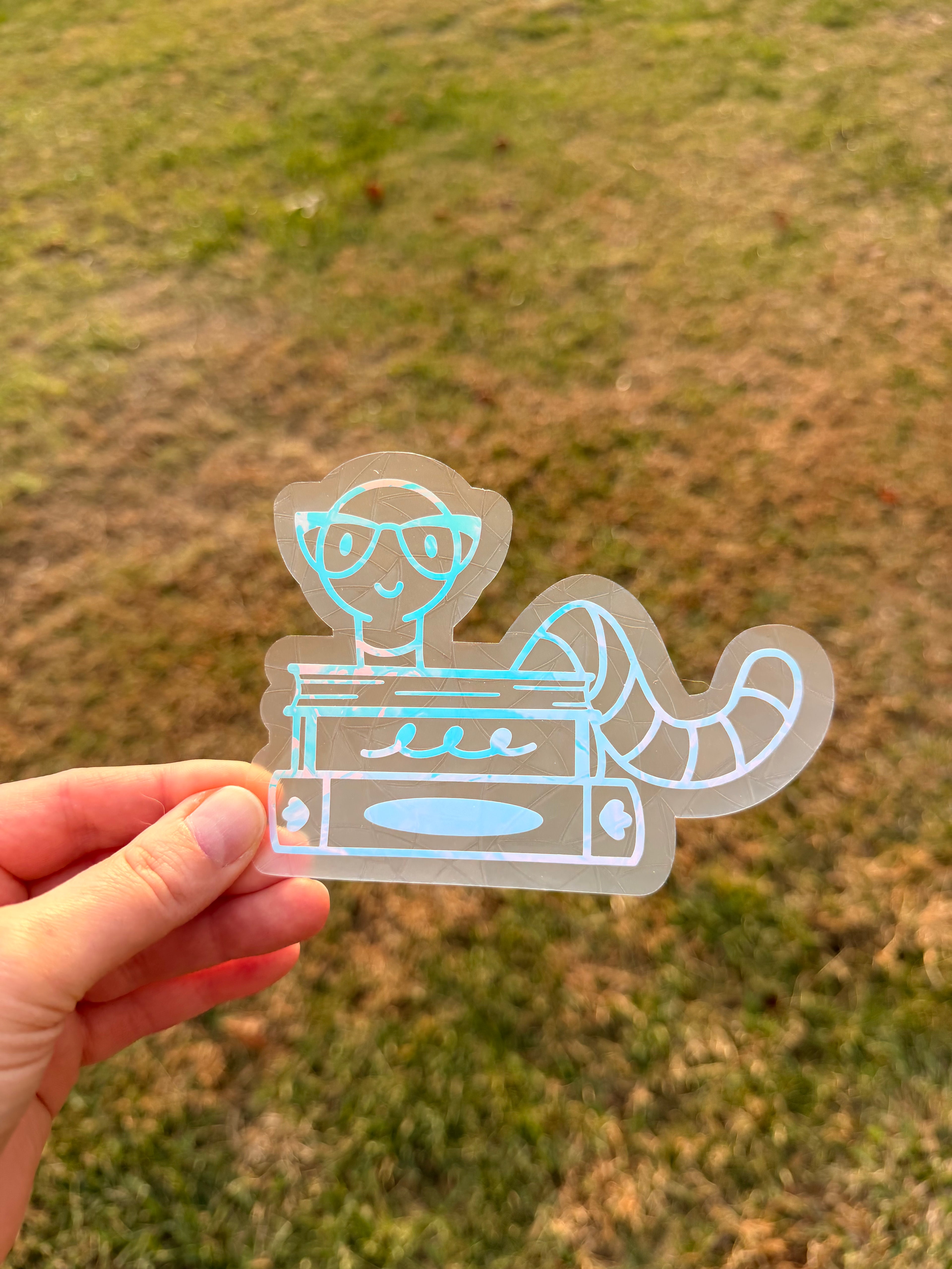 Book Worm Suncatcher Decal