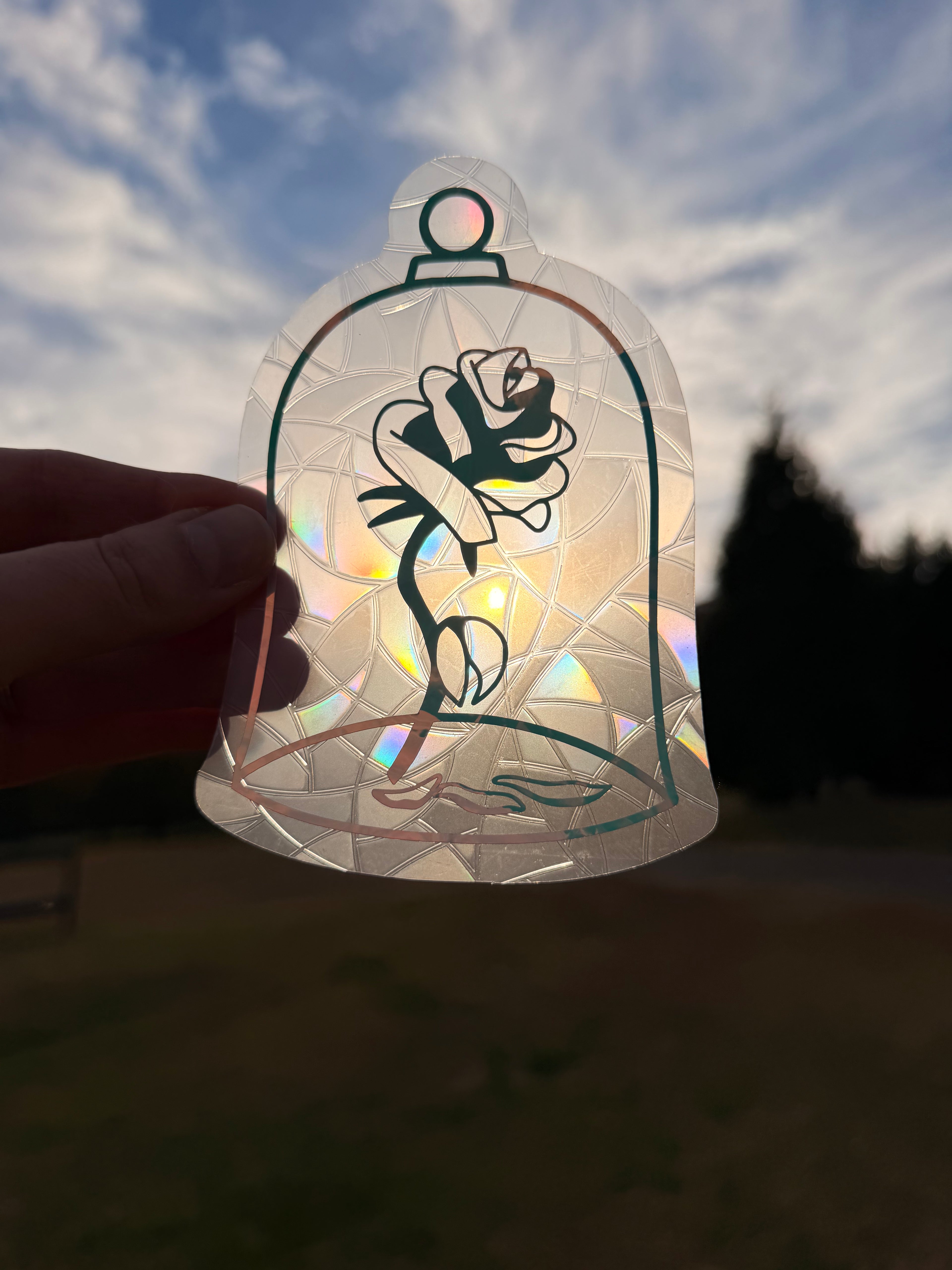 Enchanted Rose Suncatcher Decal