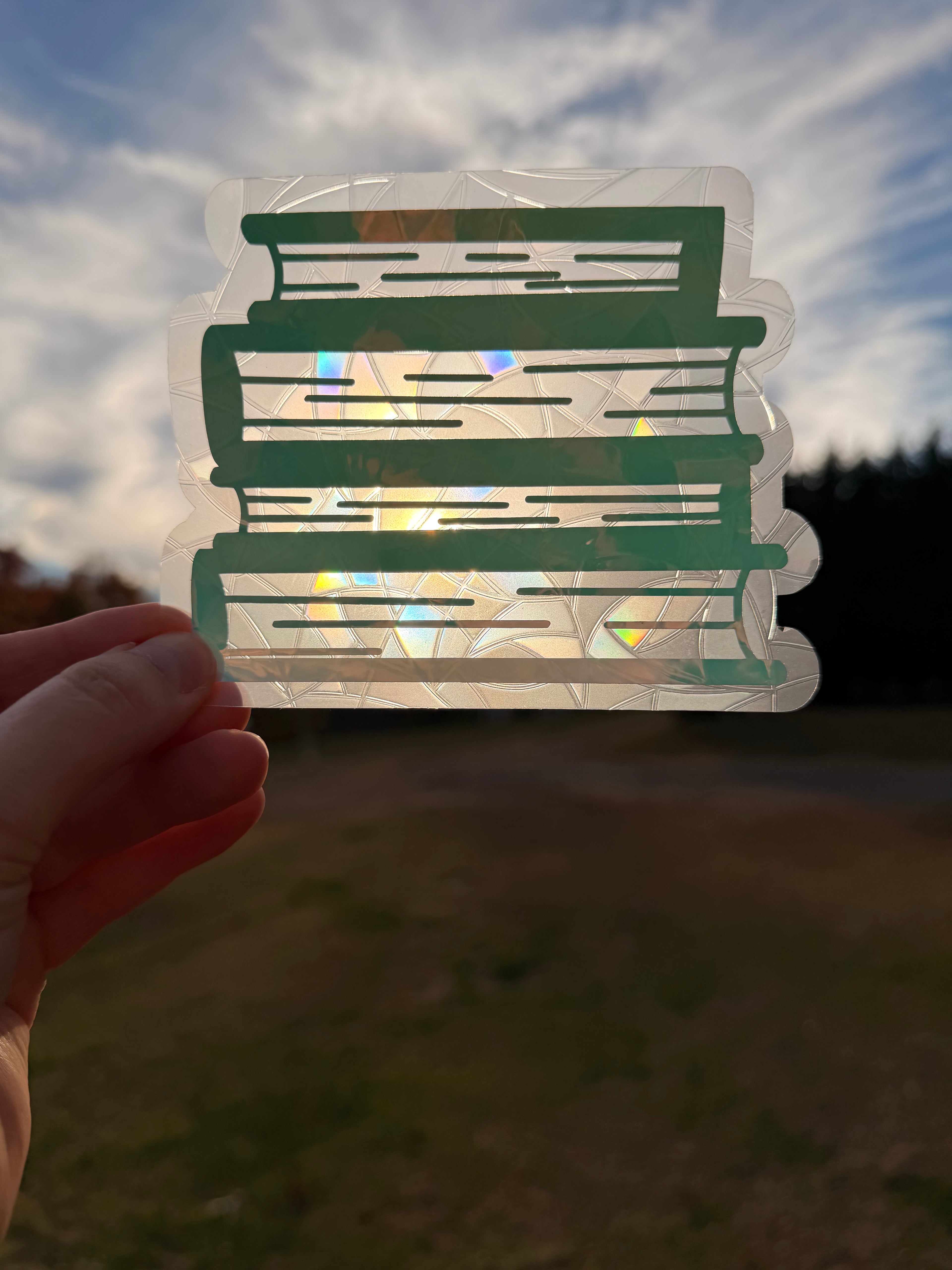 Book stack Suncatcher Decal