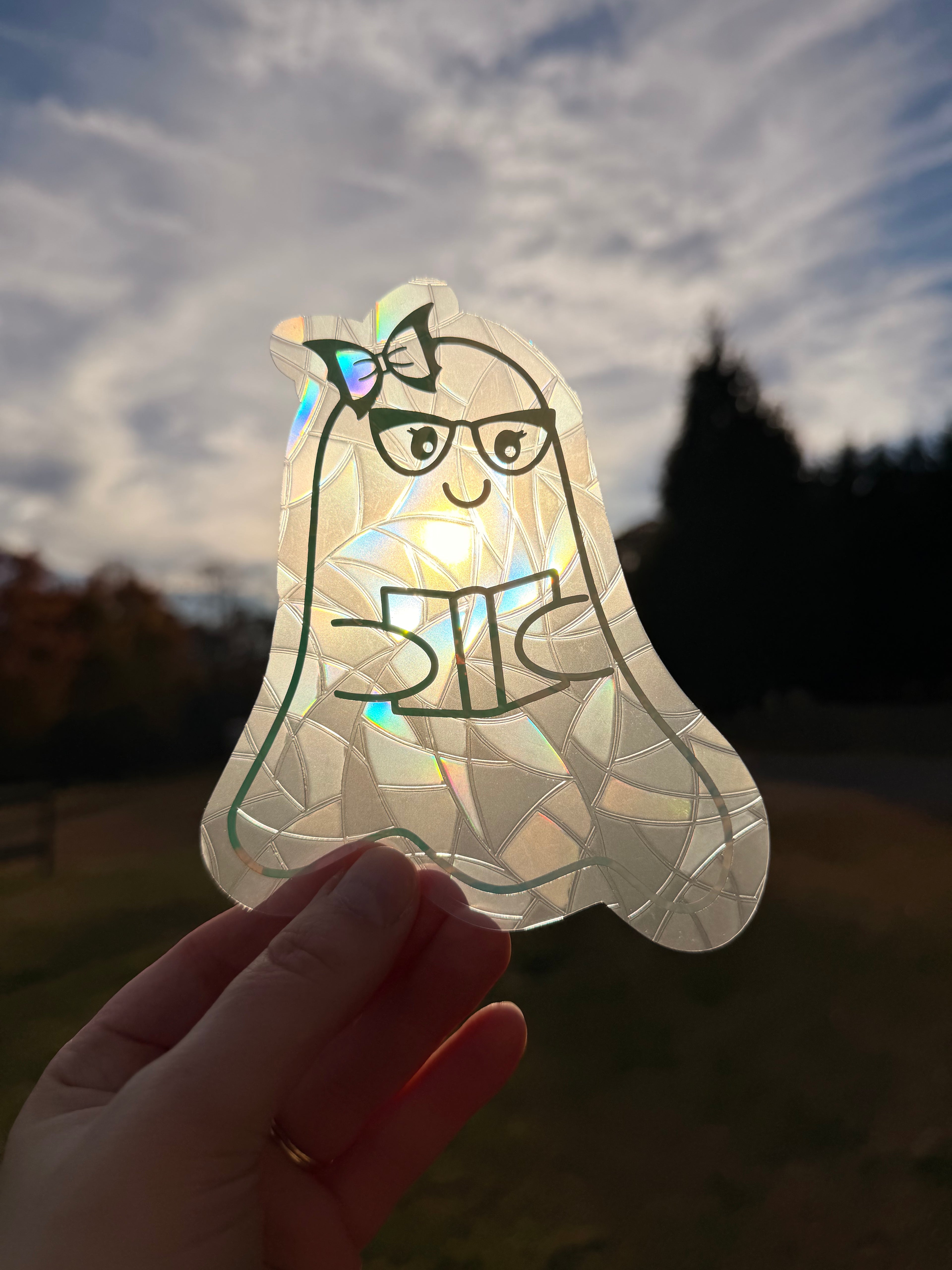 Bookish Ghost Suncatcher Decal