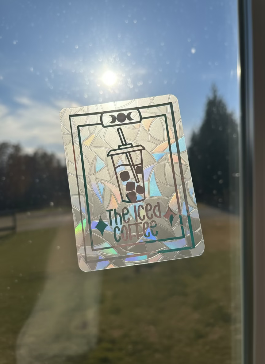 The Iced Coffee Tarot Suncatcher Decal