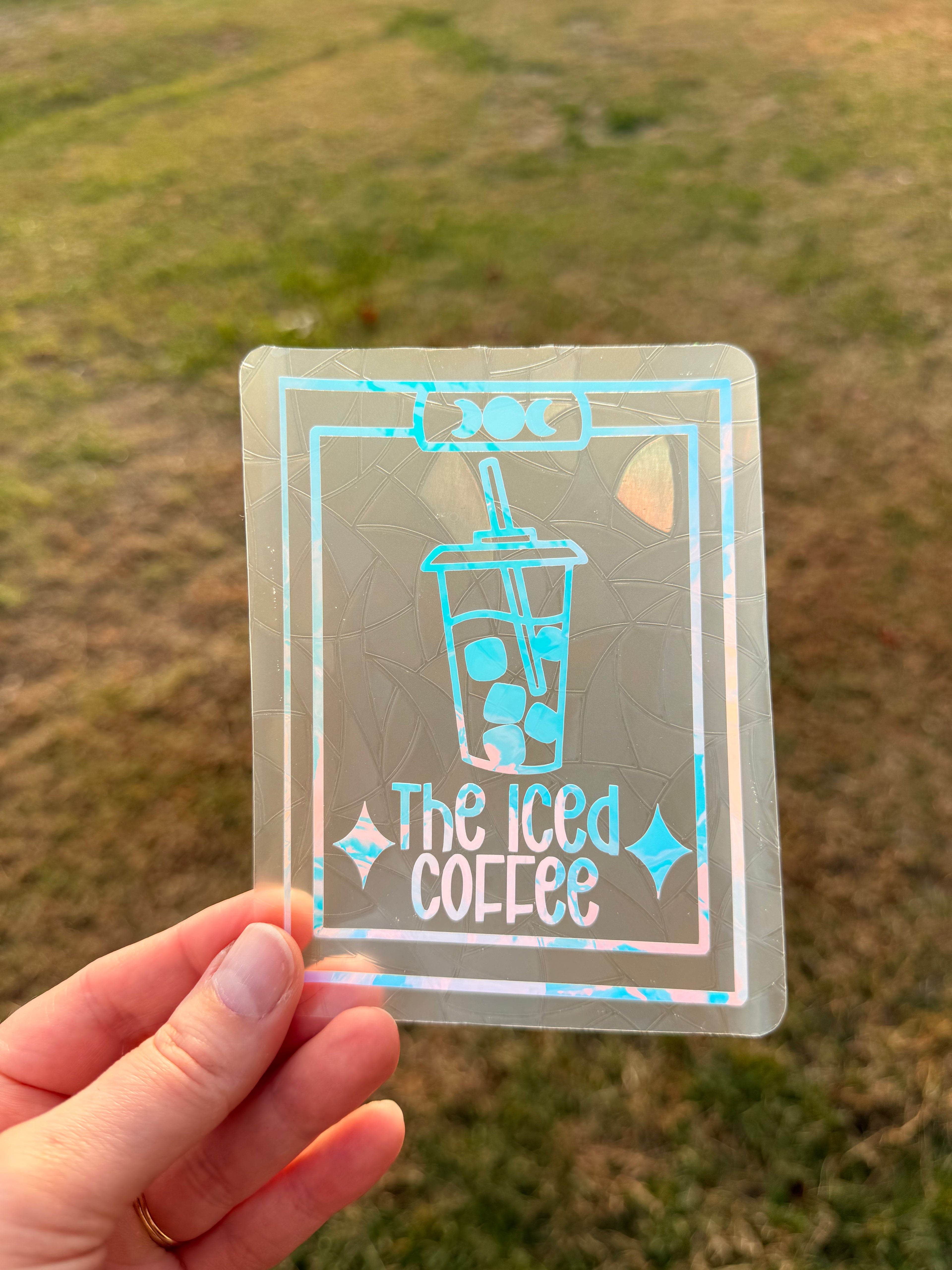 The Iced Coffee Tarot Suncatcher Decal