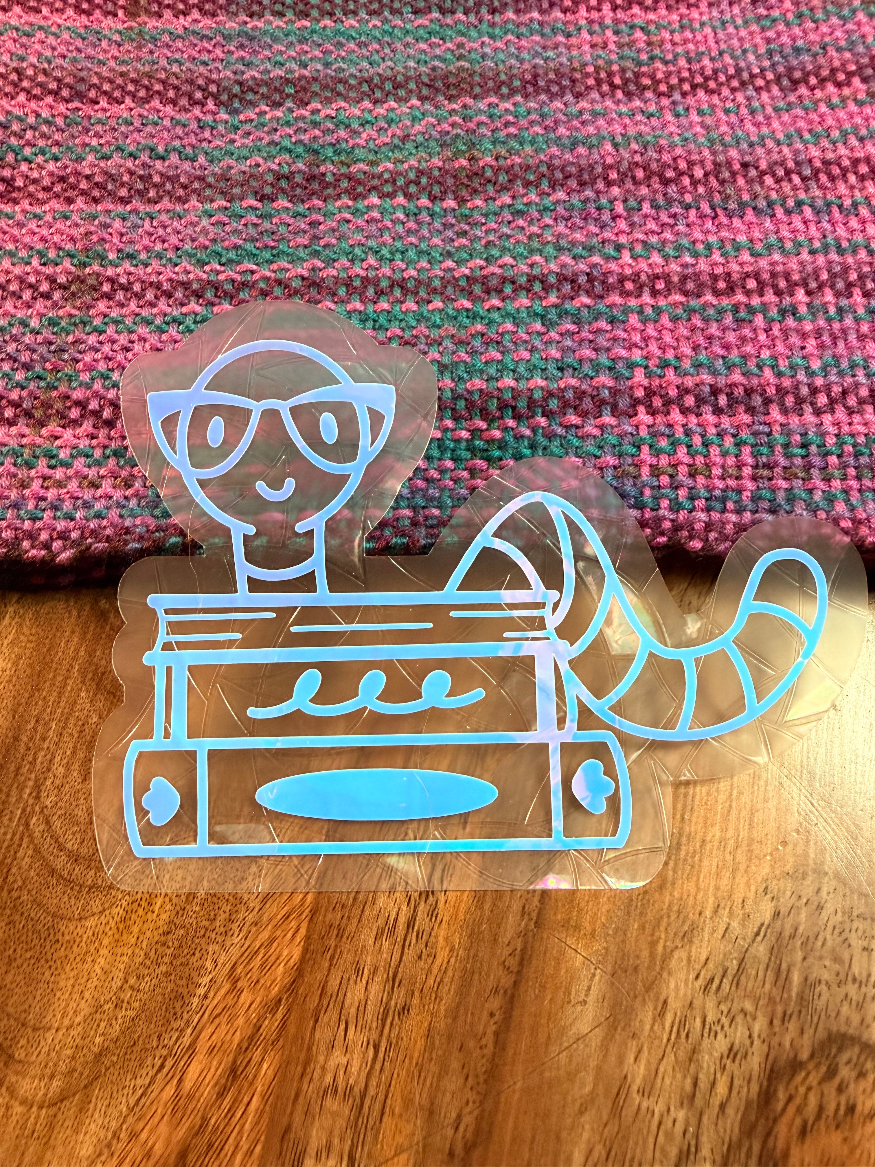 Book Worm Suncatcher Decal