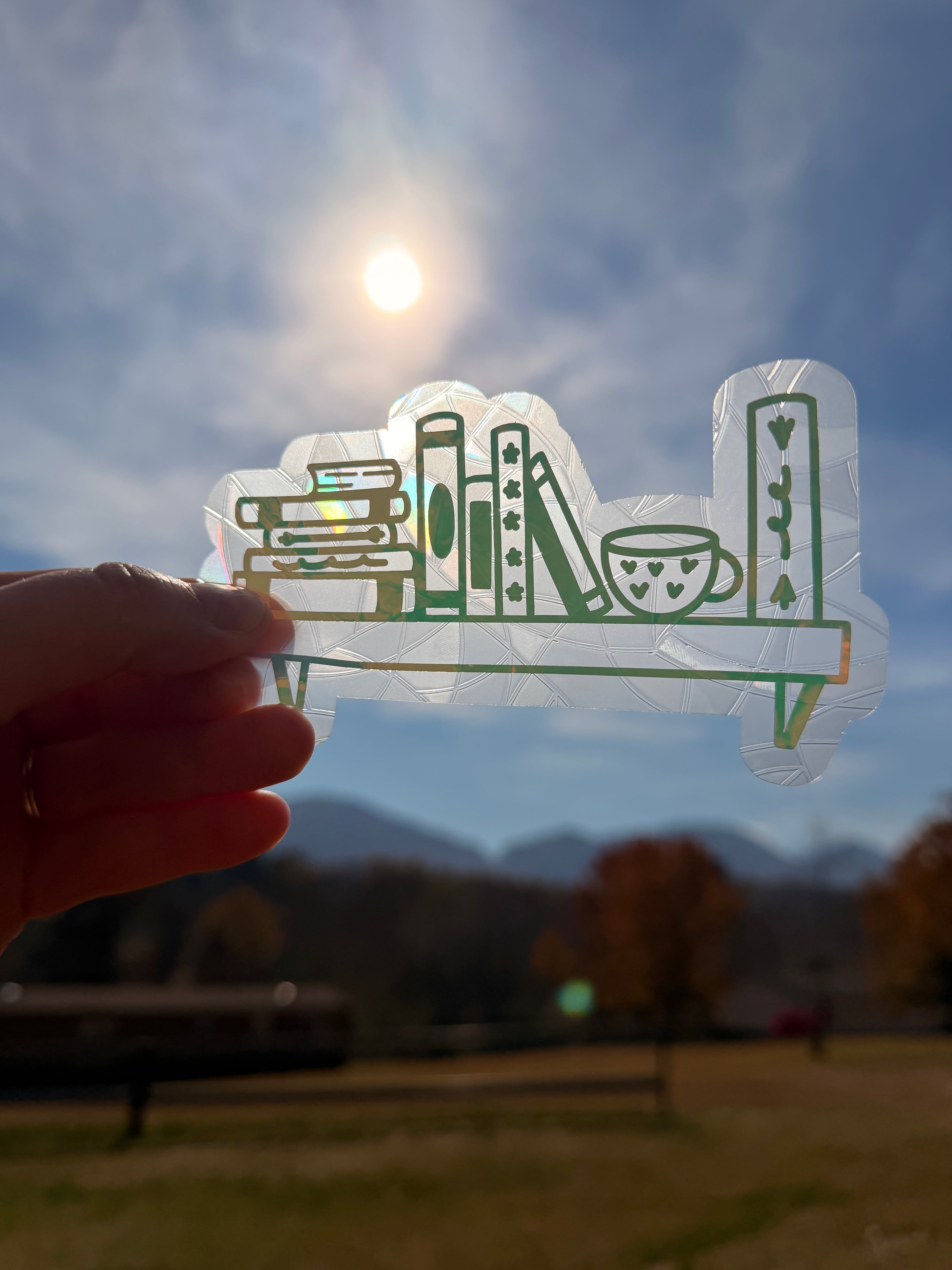Bookshelf Suncatcher Decal