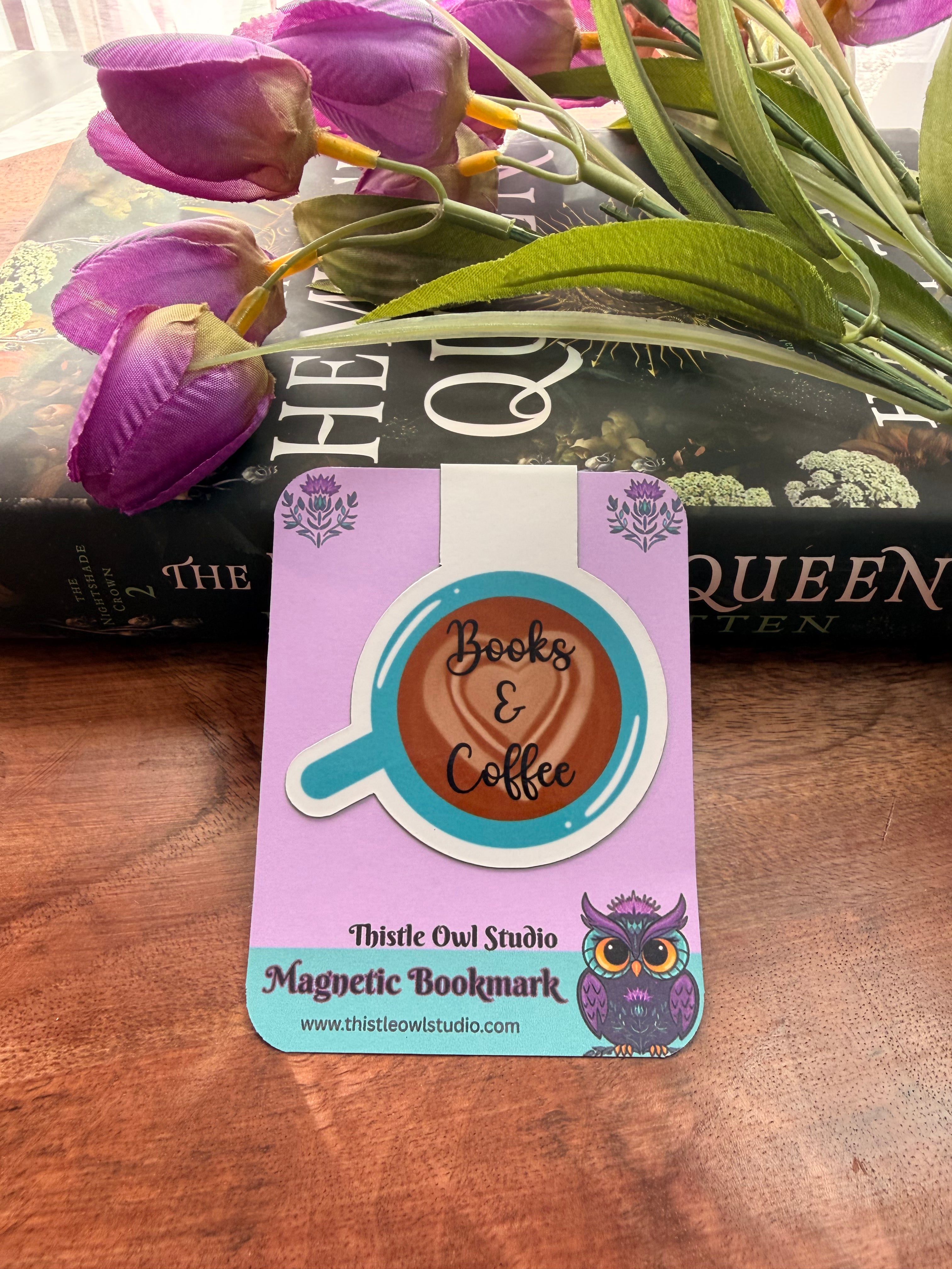 Books & Coffee, Magnetic Bookmark