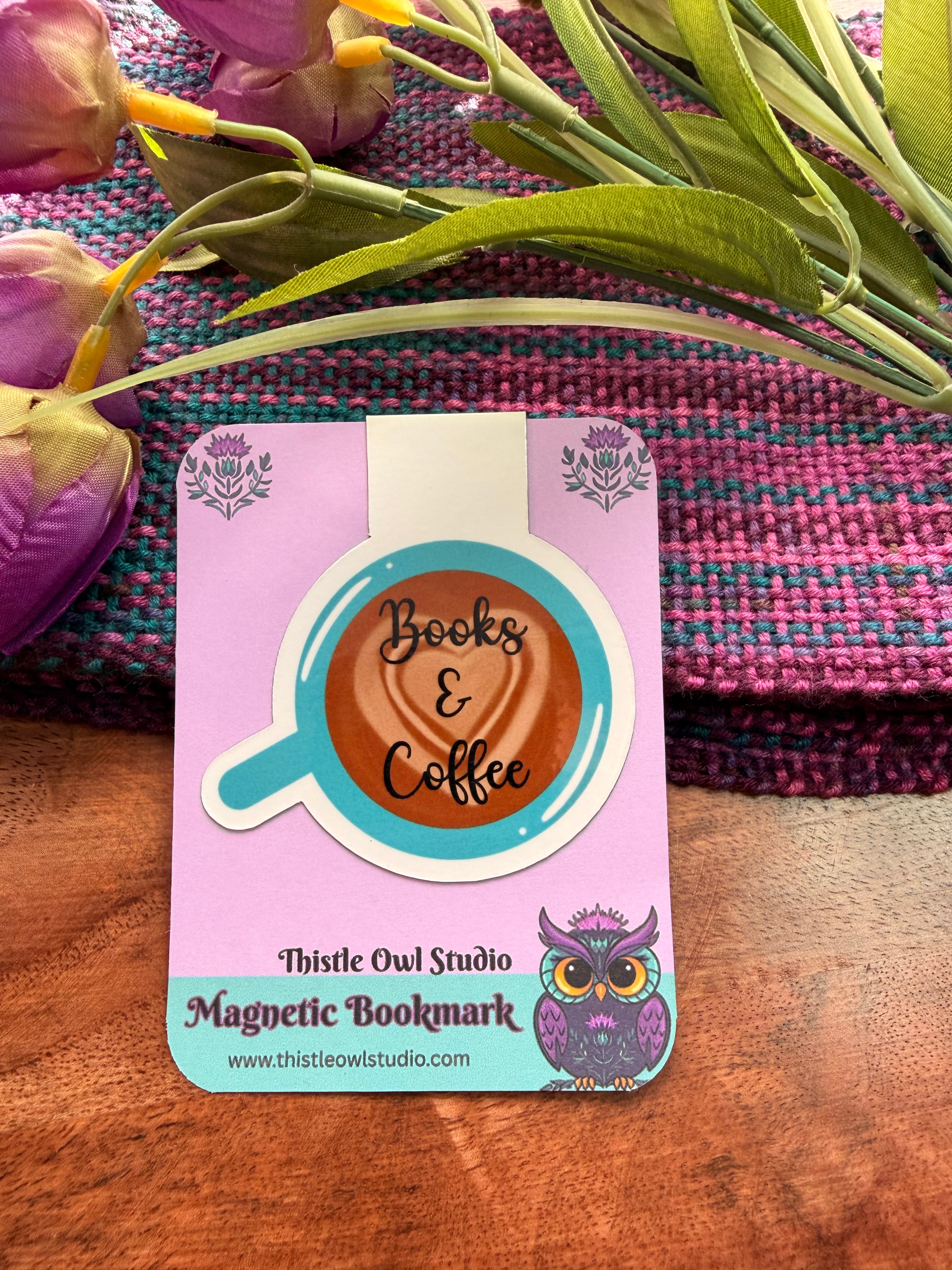 Books & Coffee, Magnetic Bookmark