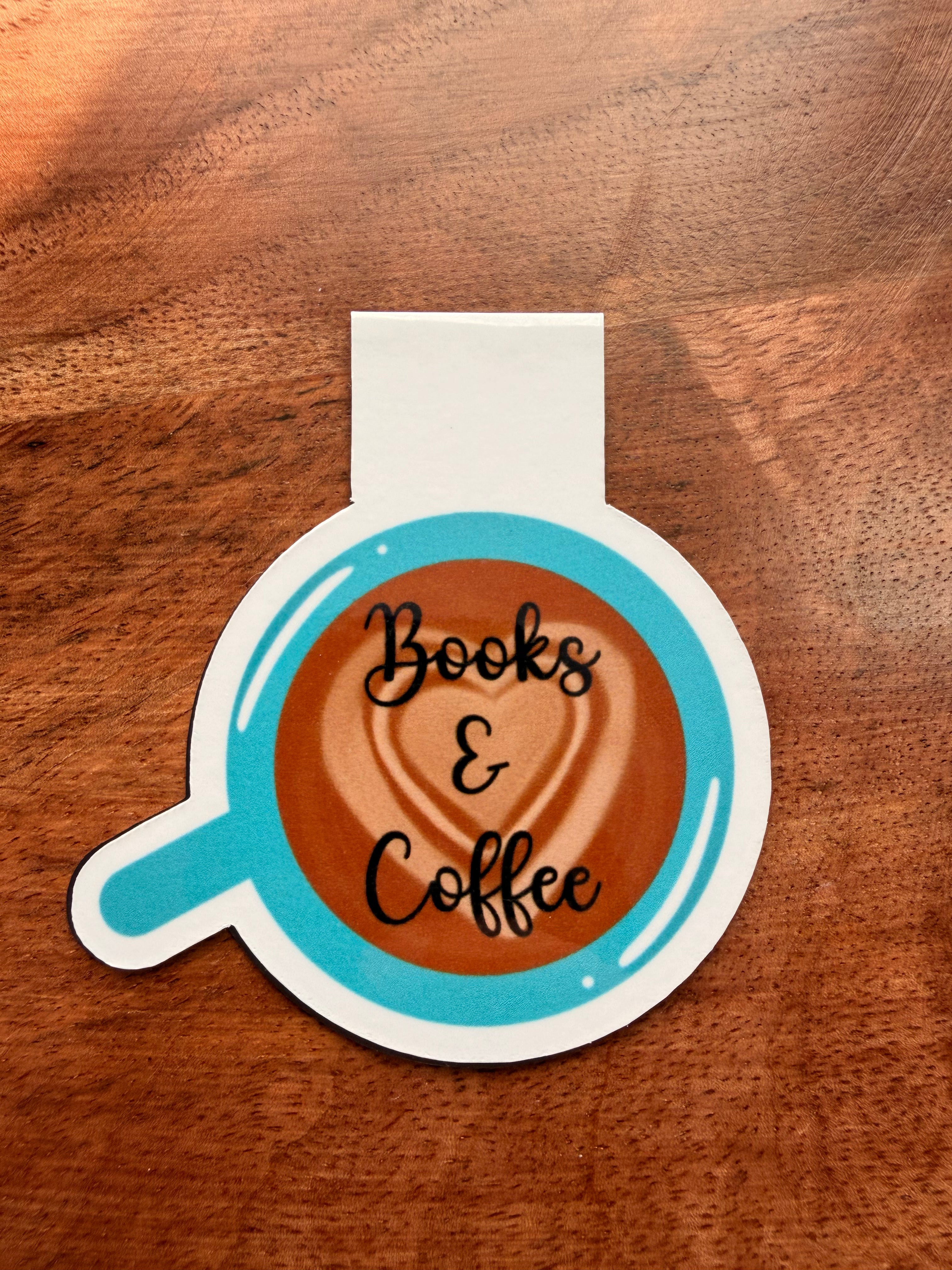Books & Coffee, Magnetic Bookmark