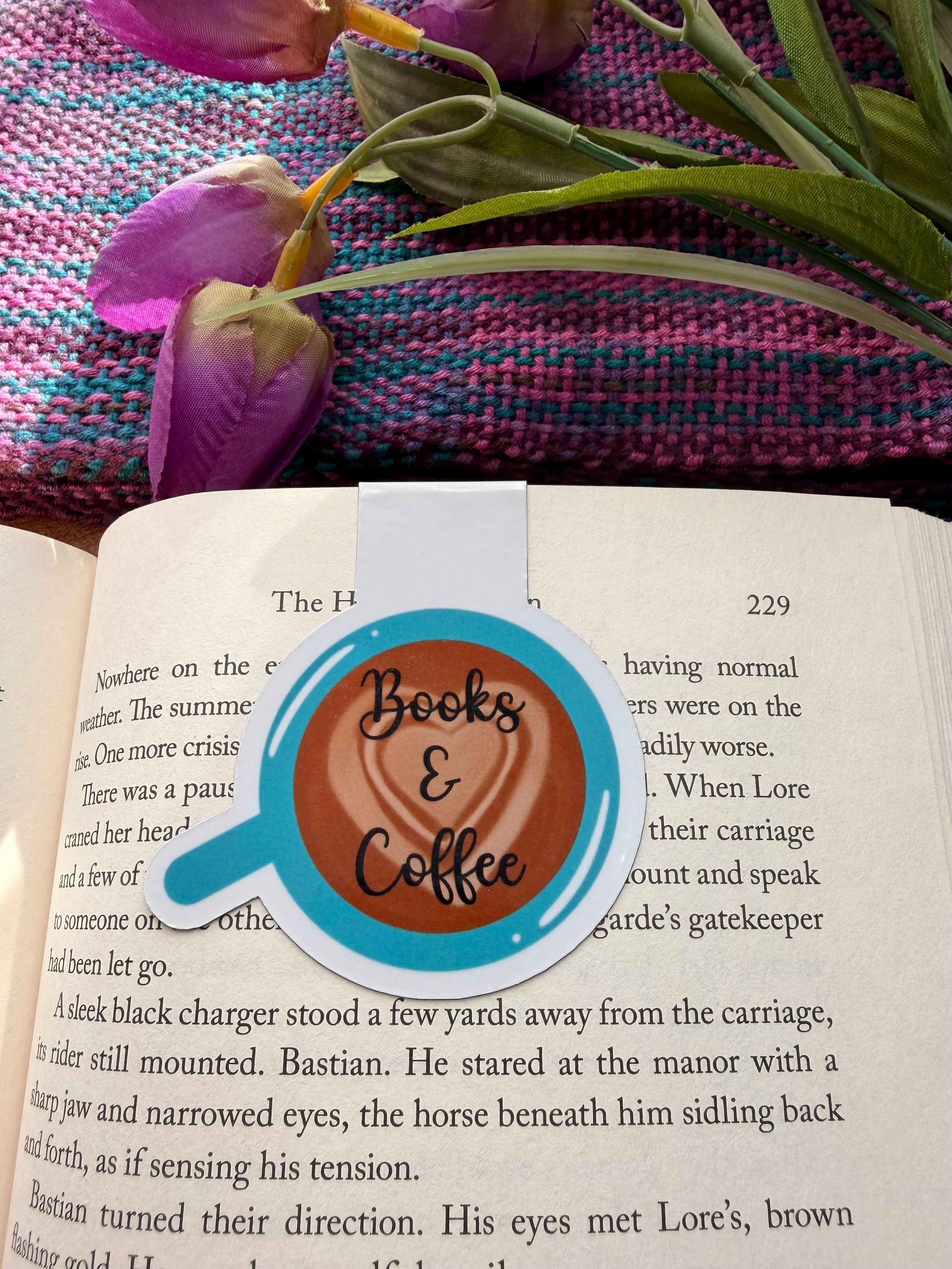 Books & Coffee, Magnetic Bookmark