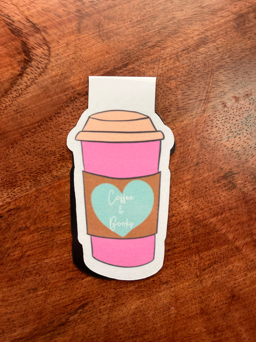Coffee & Books Cup, Magnetic Bookmark