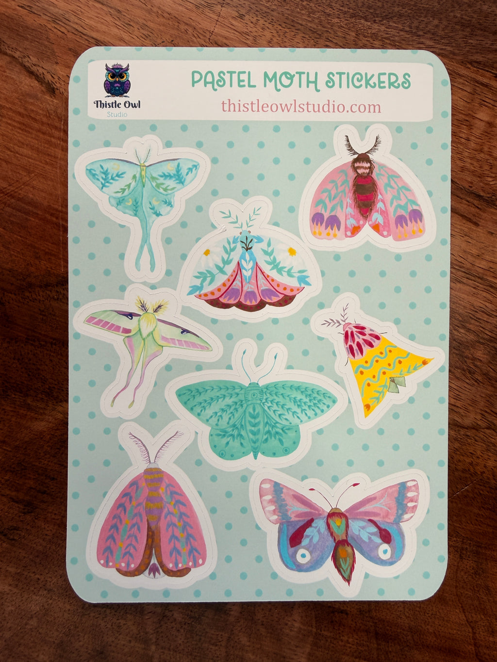 Pastel Moth Stickers