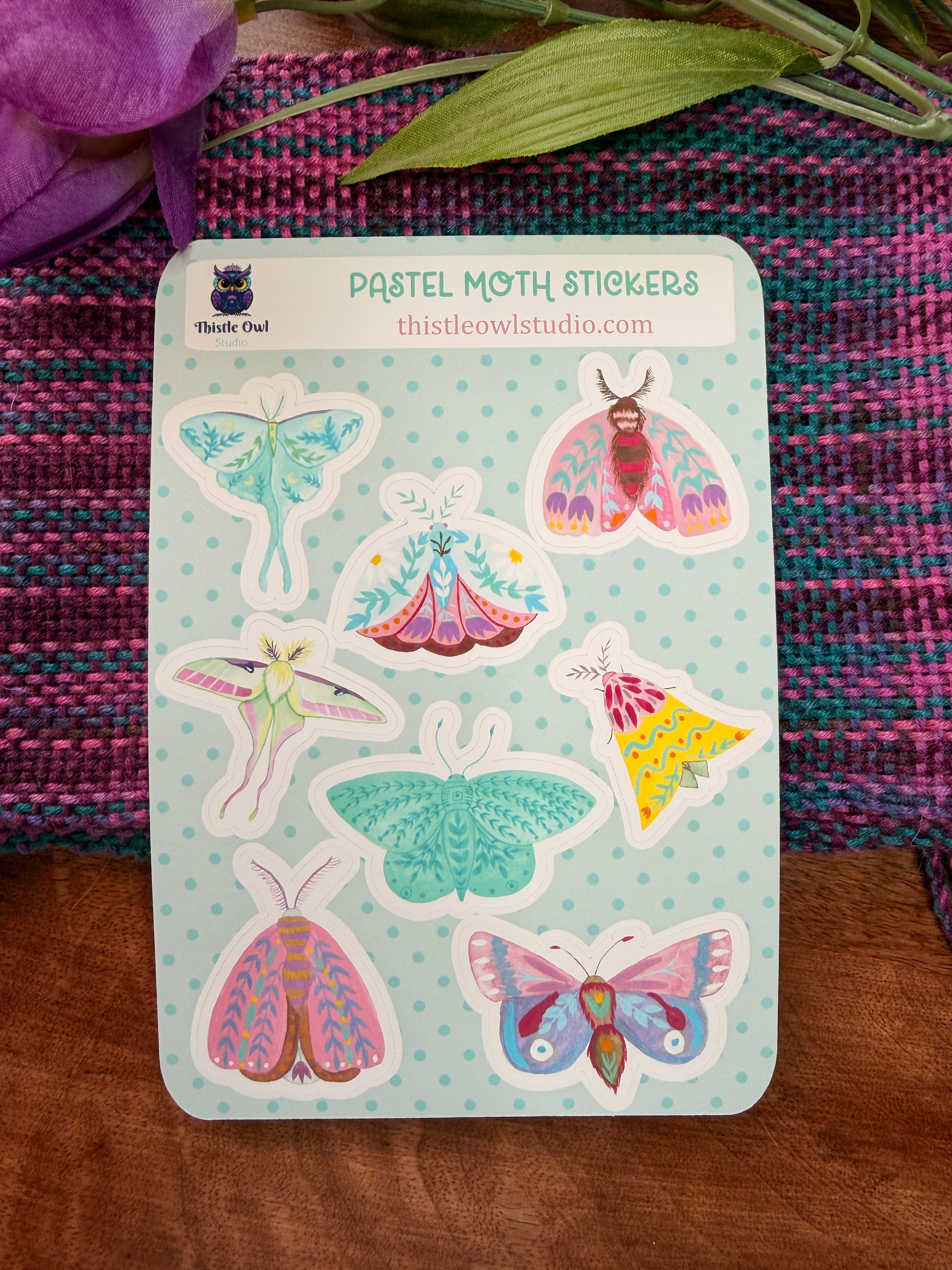 Pastel Moth Stickers