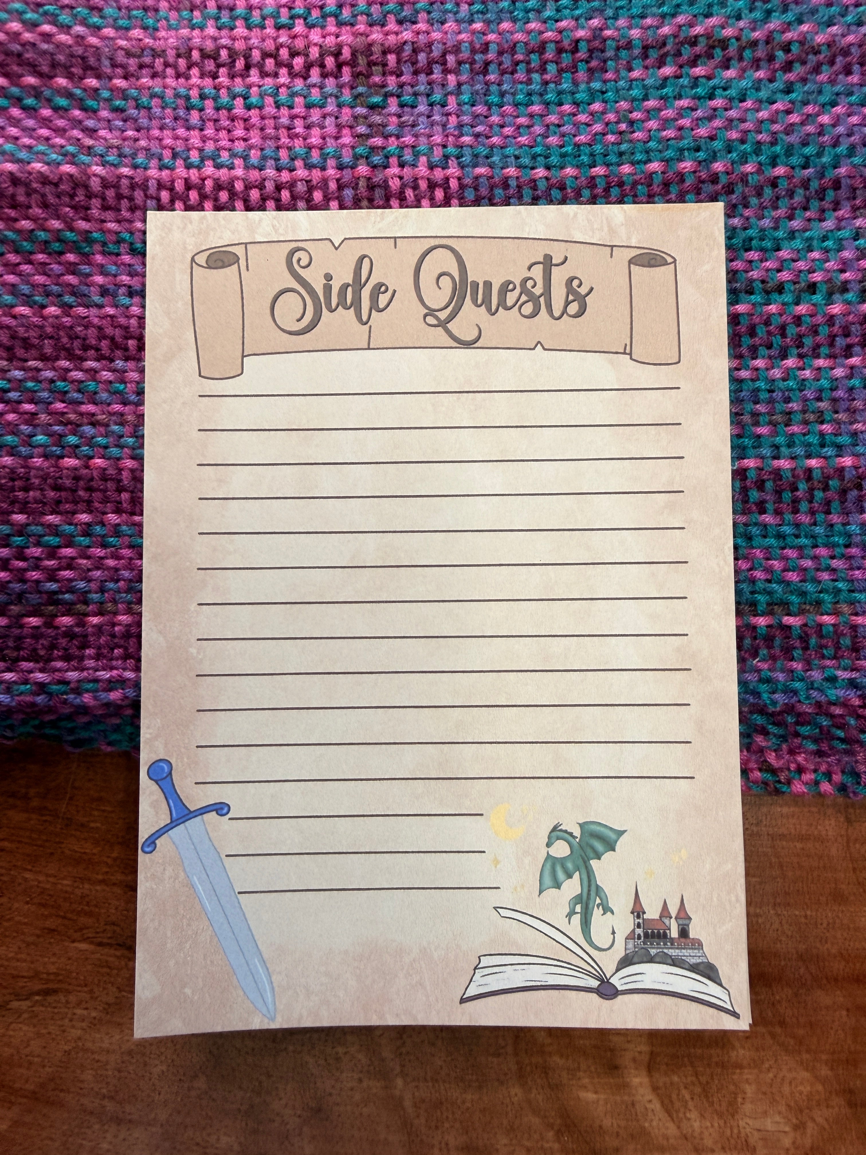 Side Quests Notepad