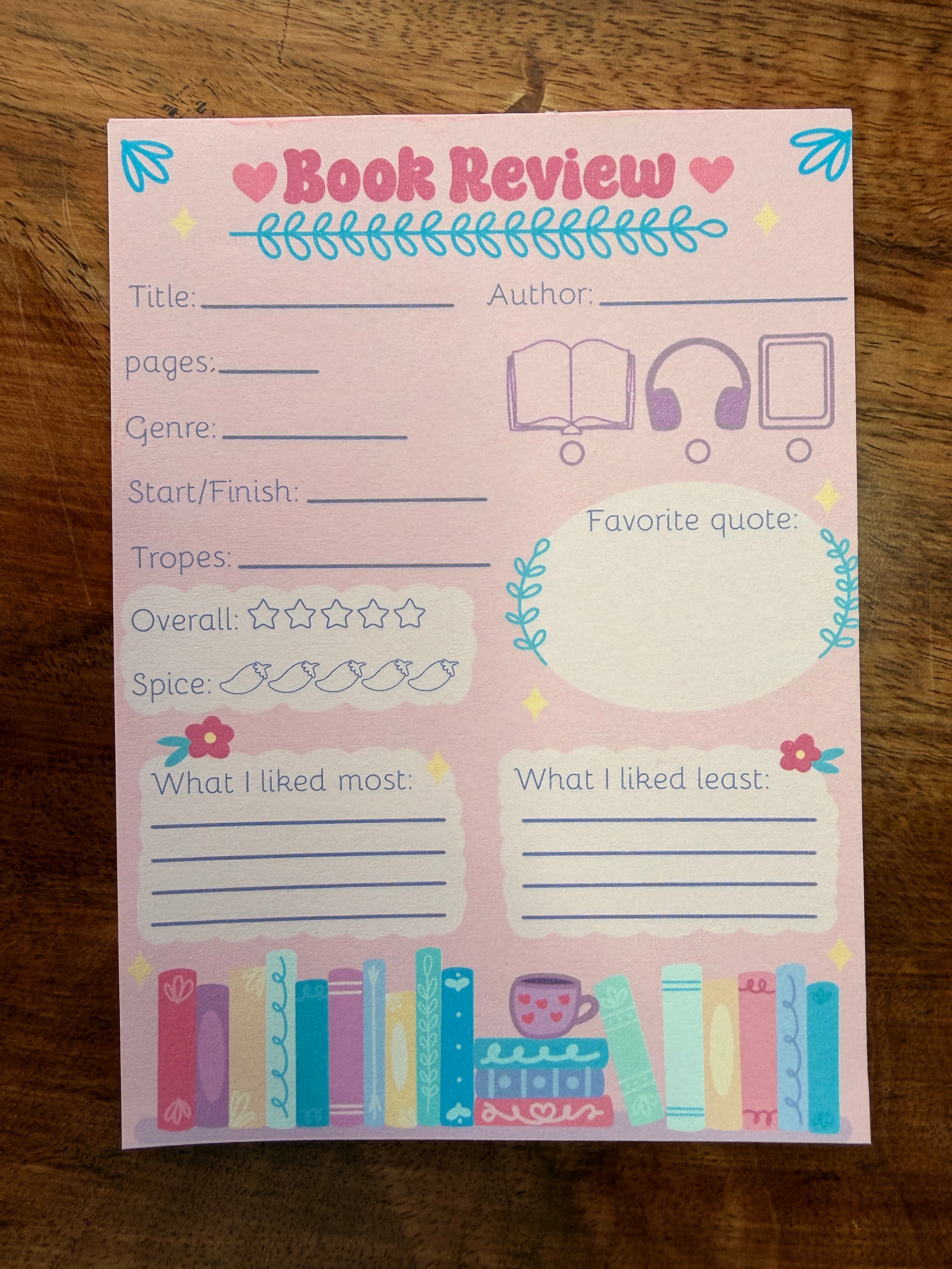 Book Review Notepad