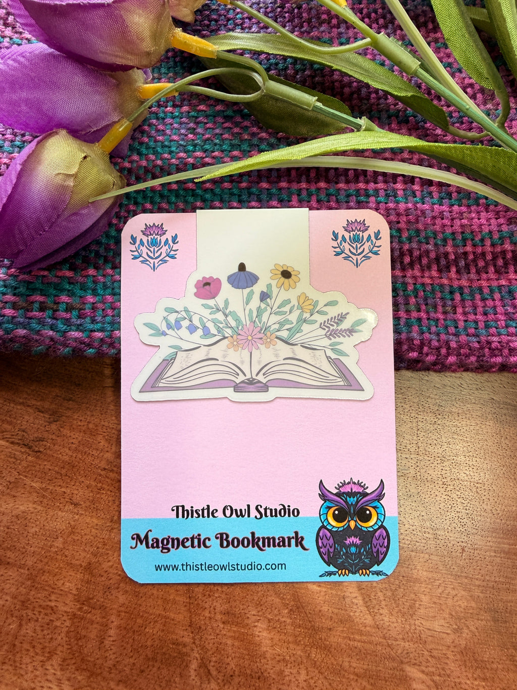 Floral Book Magnetic Bookmark