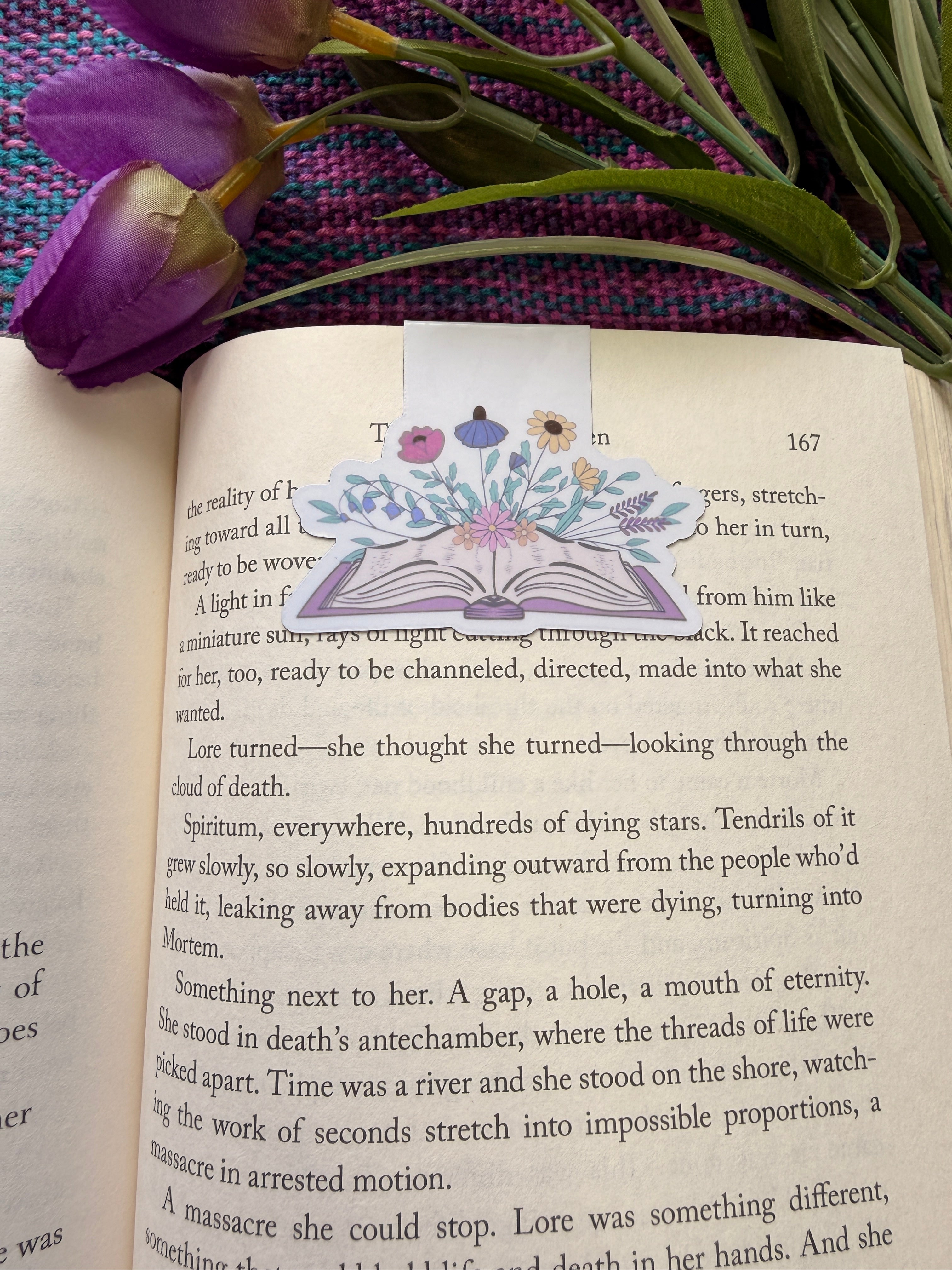 Floral Book Magnetic Bookmark