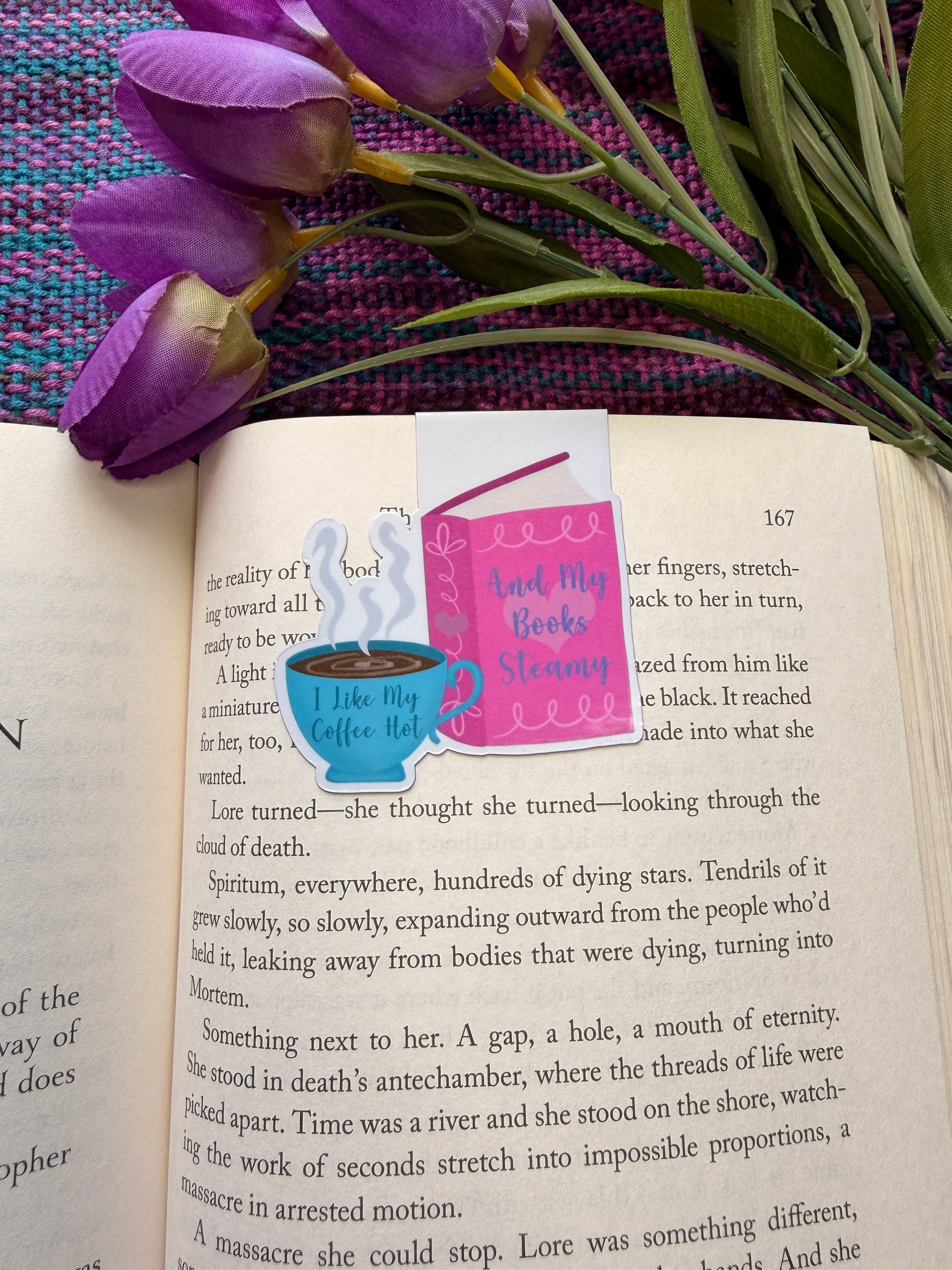 Steamy Books & Coffee Magnetic Bookmark