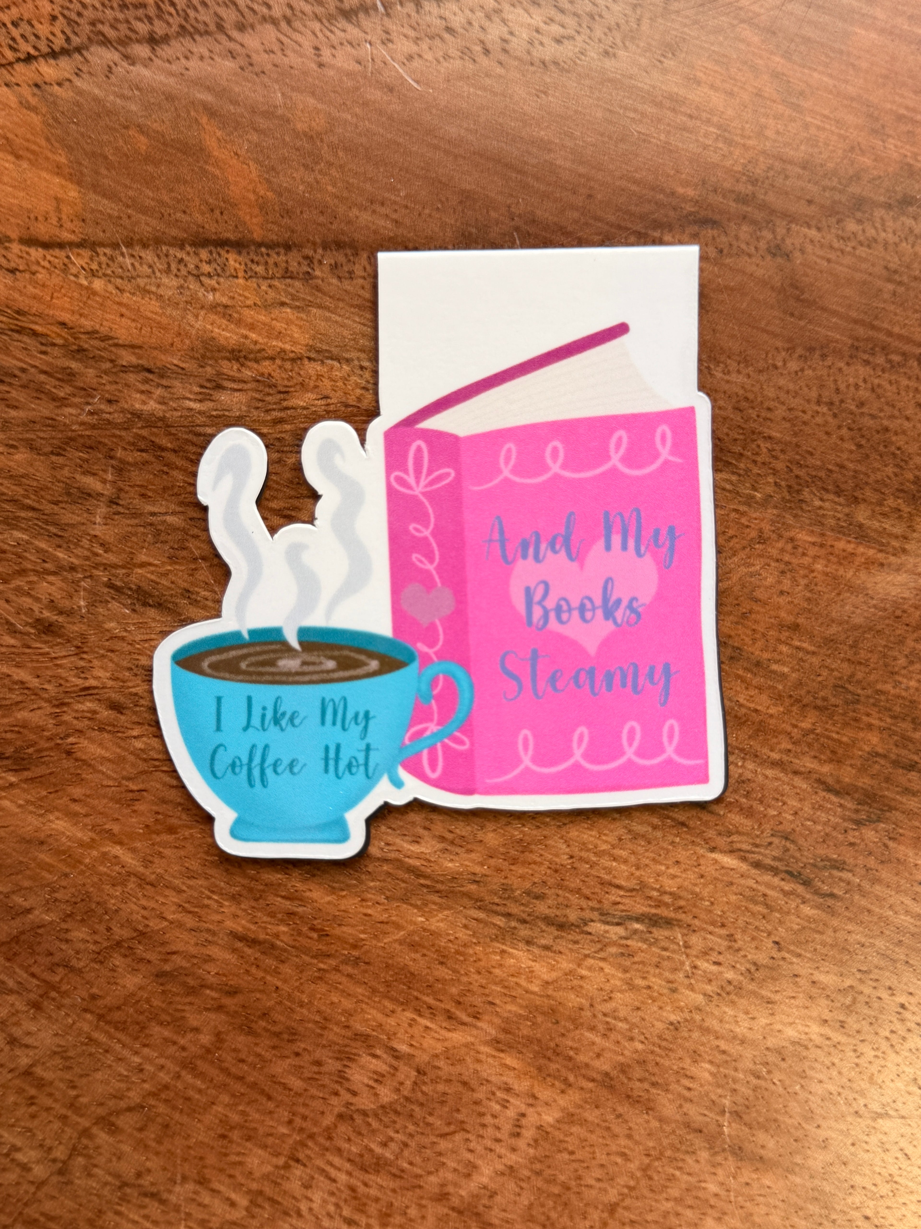 Steamy Books & Coffee Magnetic Bookmark