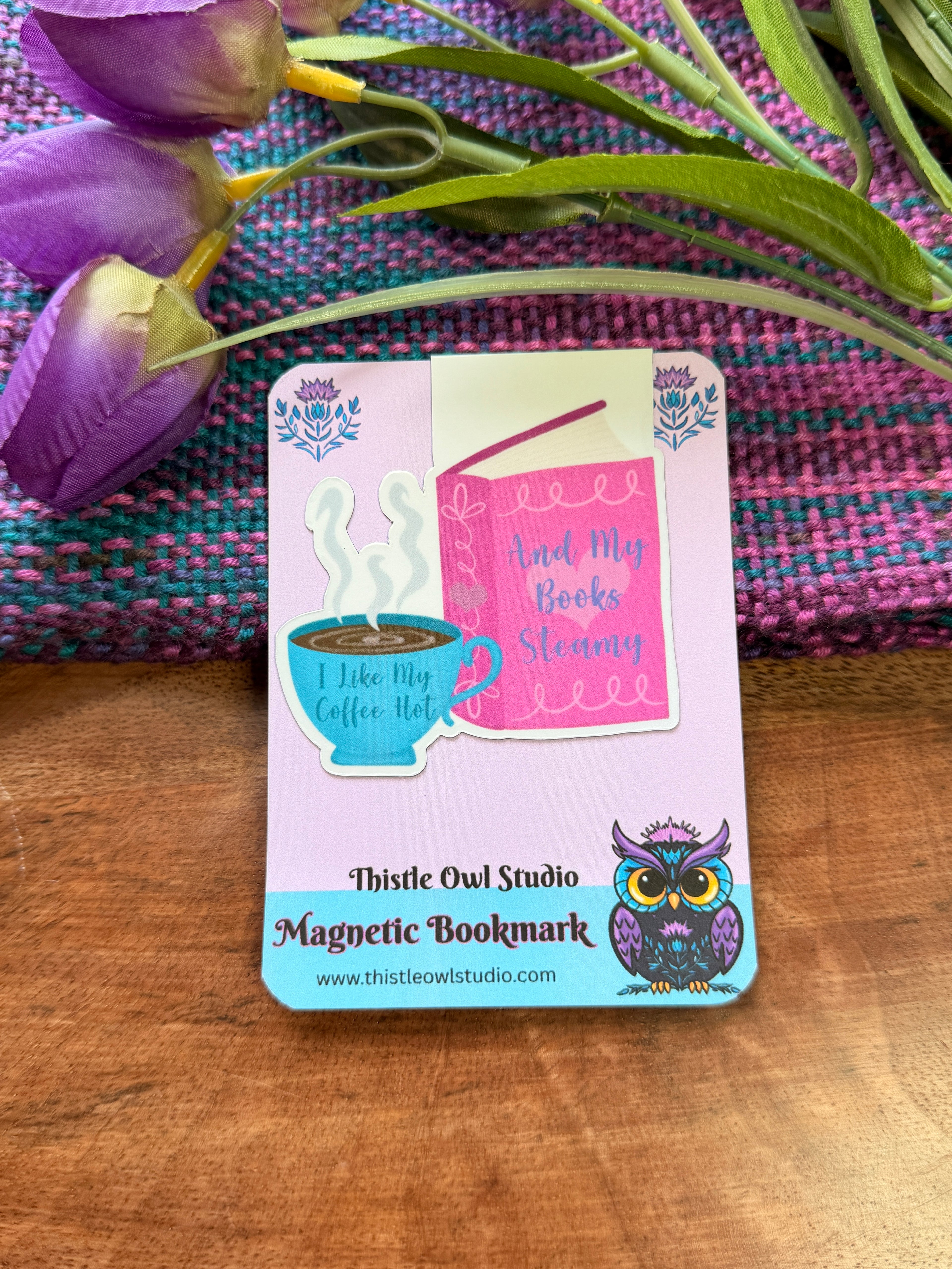 Steamy Books & Coffee Magnetic Bookmark