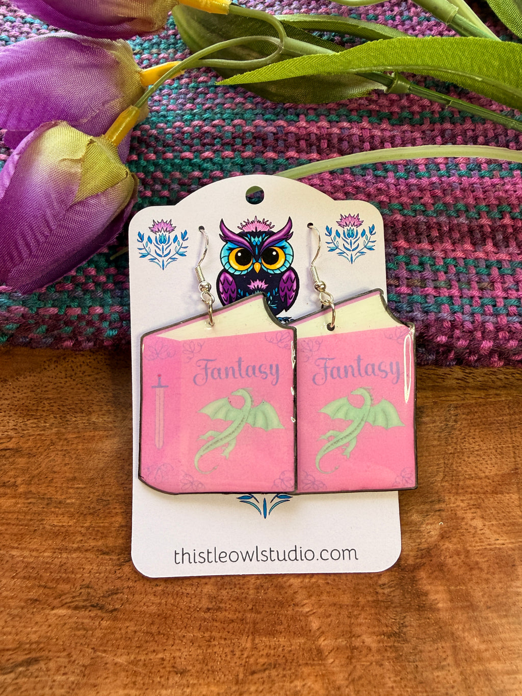 Fantasy Book Dangle Earrings