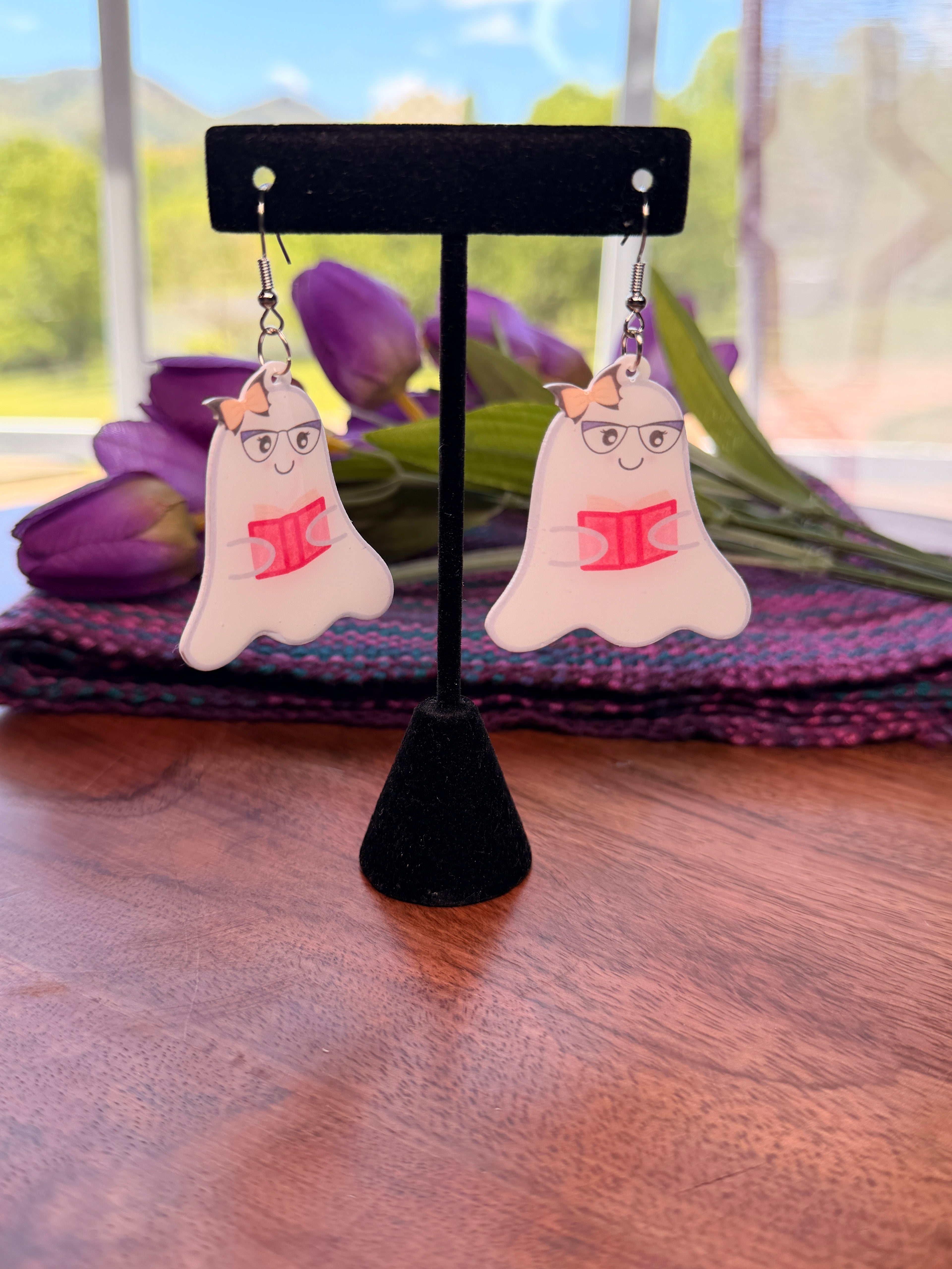 Bookish Ghost Dangle Earrings