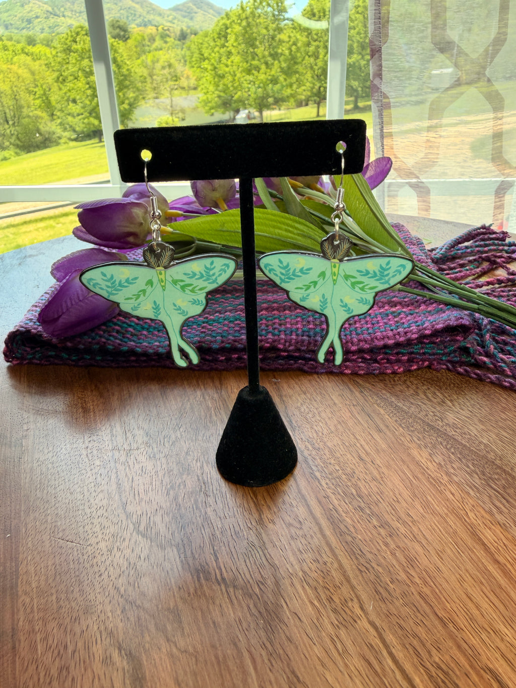 Luna Moth Dangle Earrings