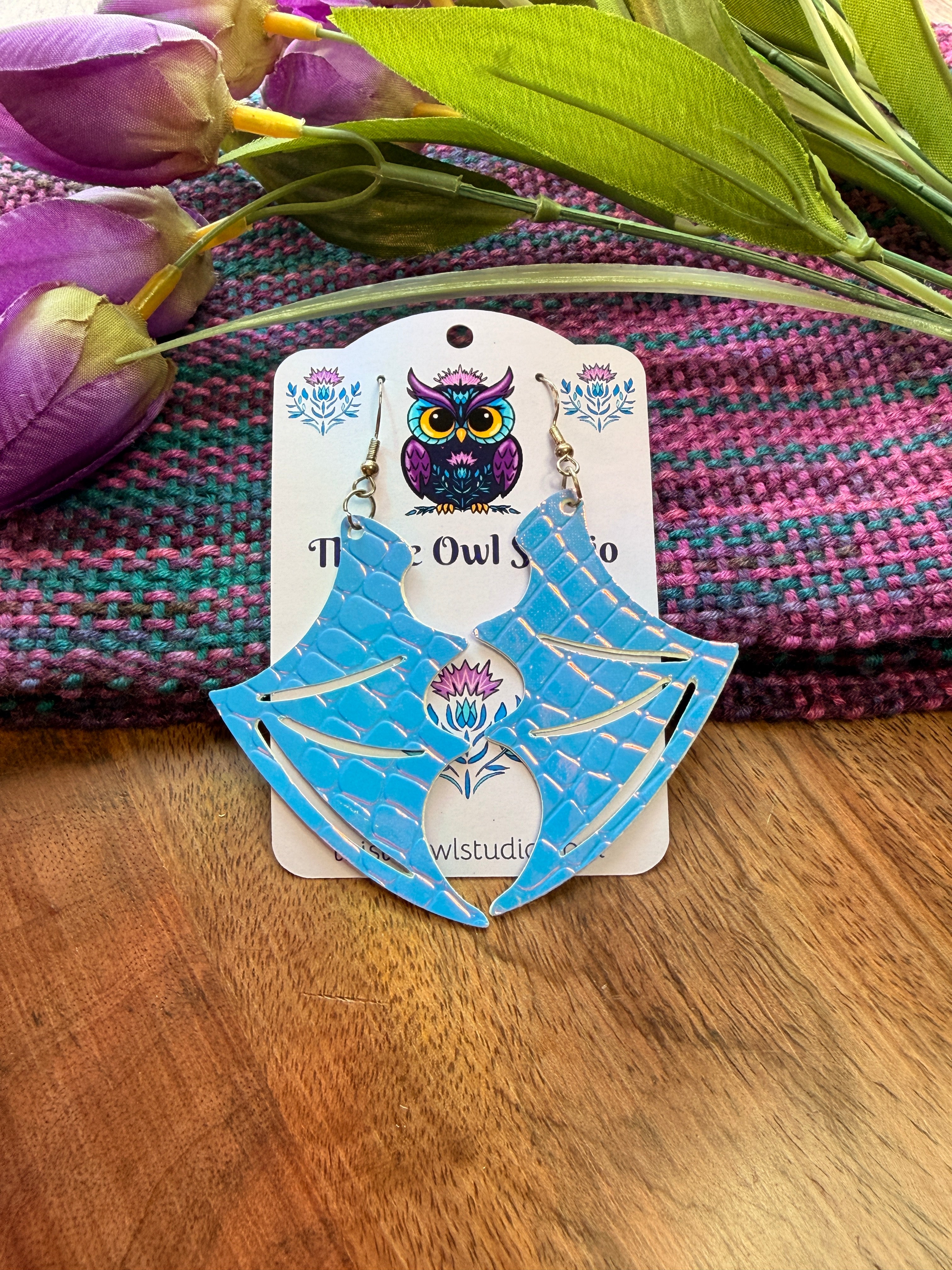 Iridecent Dragon Wing Earrings