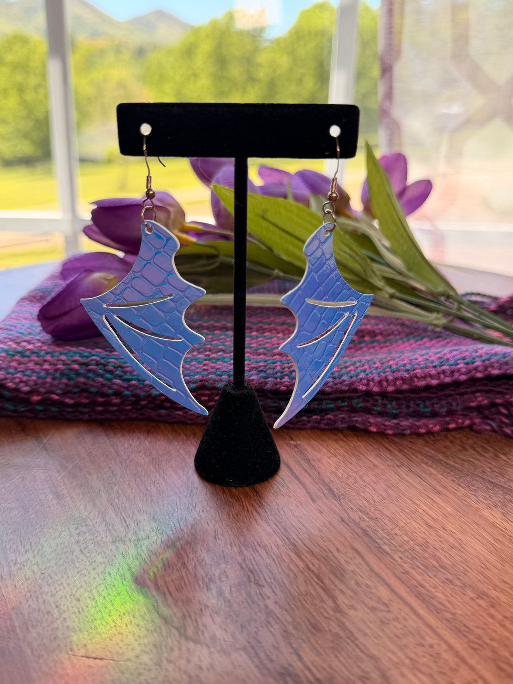 Iridecent Dragon Wing Earrings