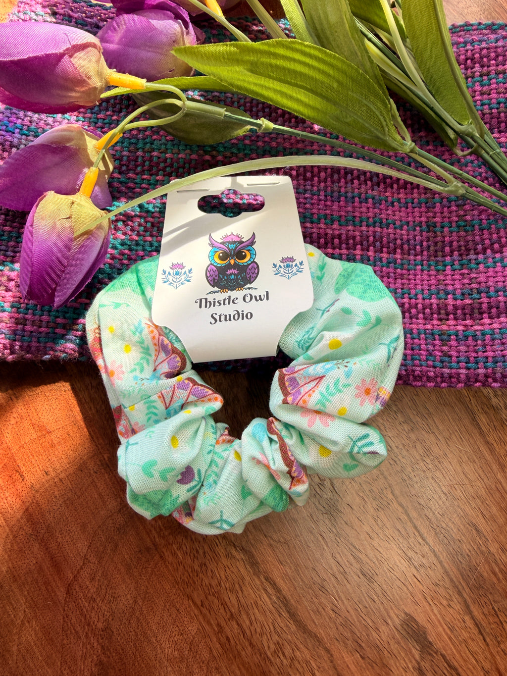 Floral Moth Scrunchie