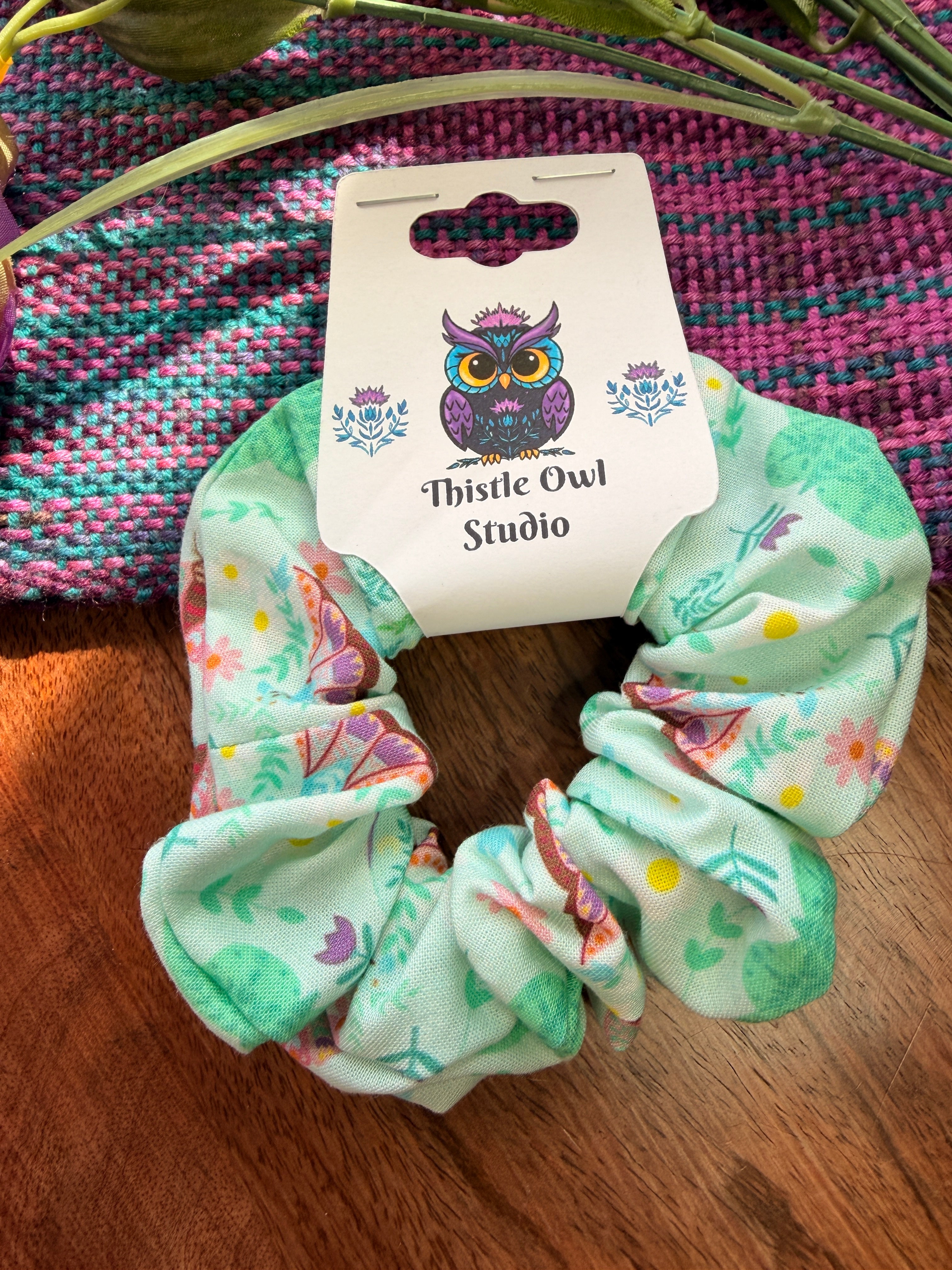 Floral Moth Scrunchie