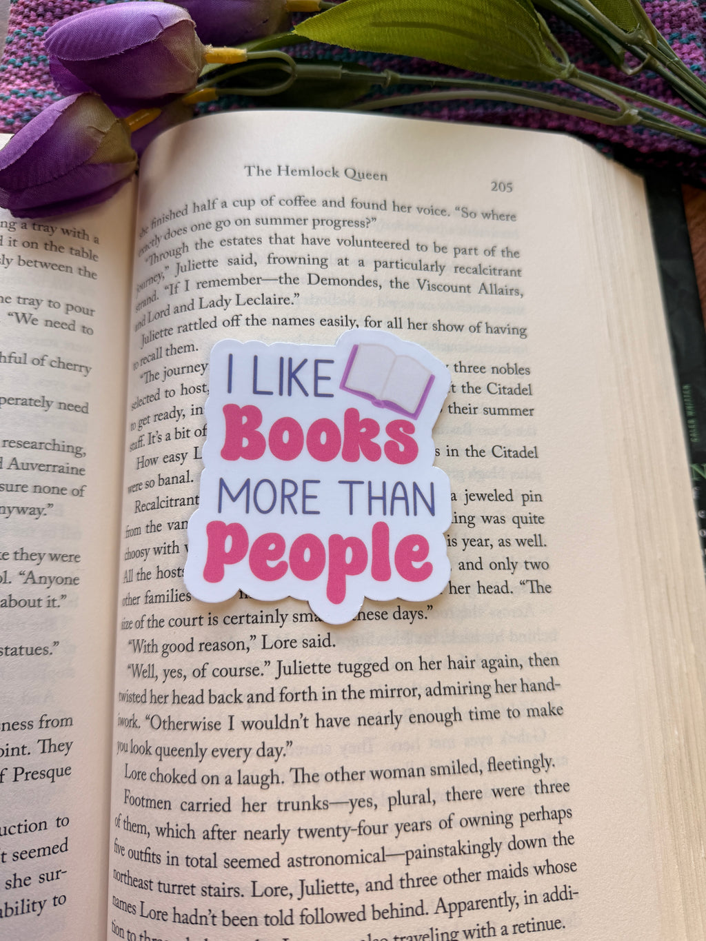 I Like Books More Than People Sticker