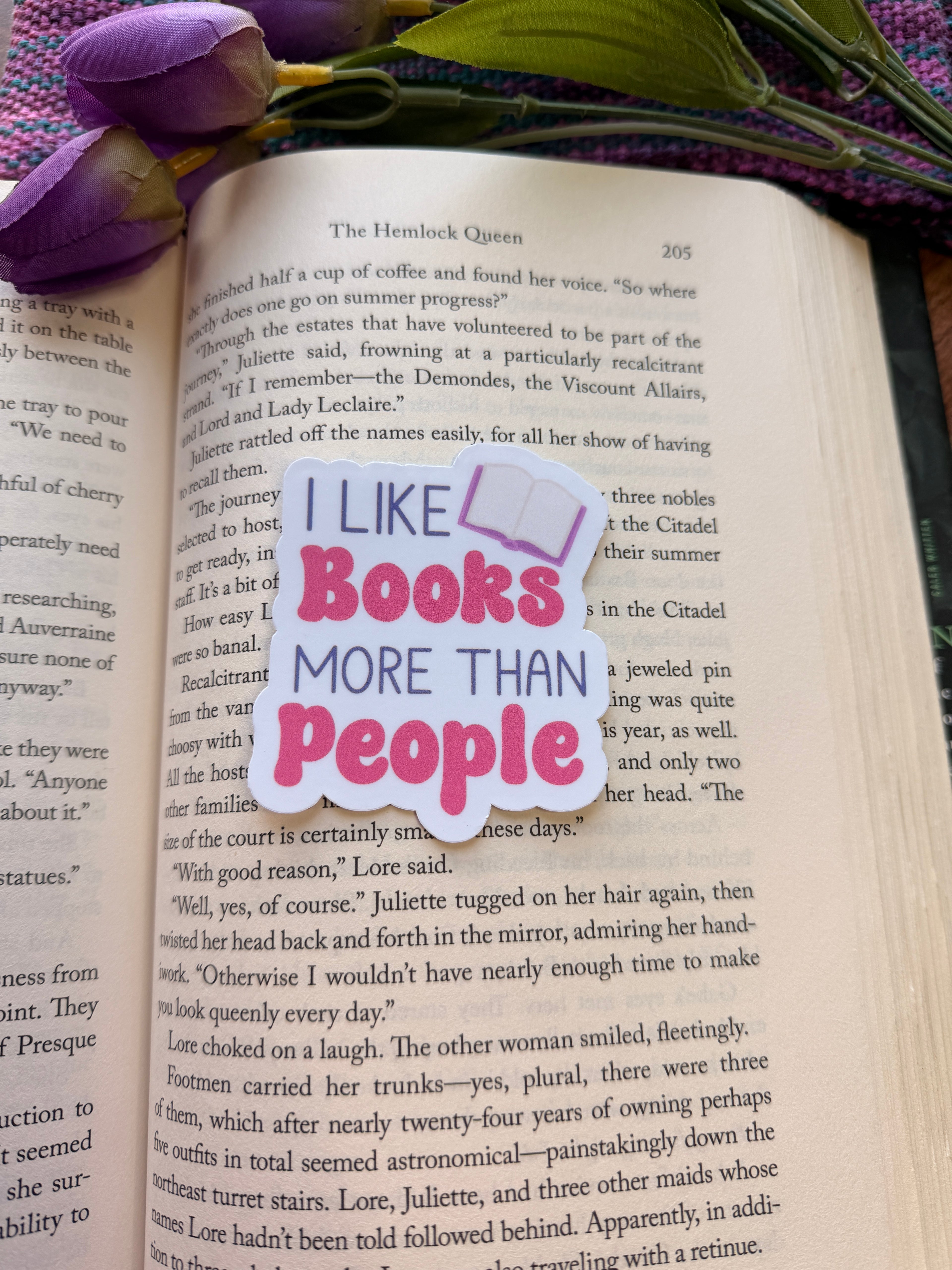 I Like Books More Than People Sticker
