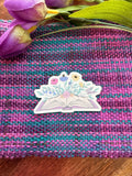 Pastel Floral Open Book Sticker