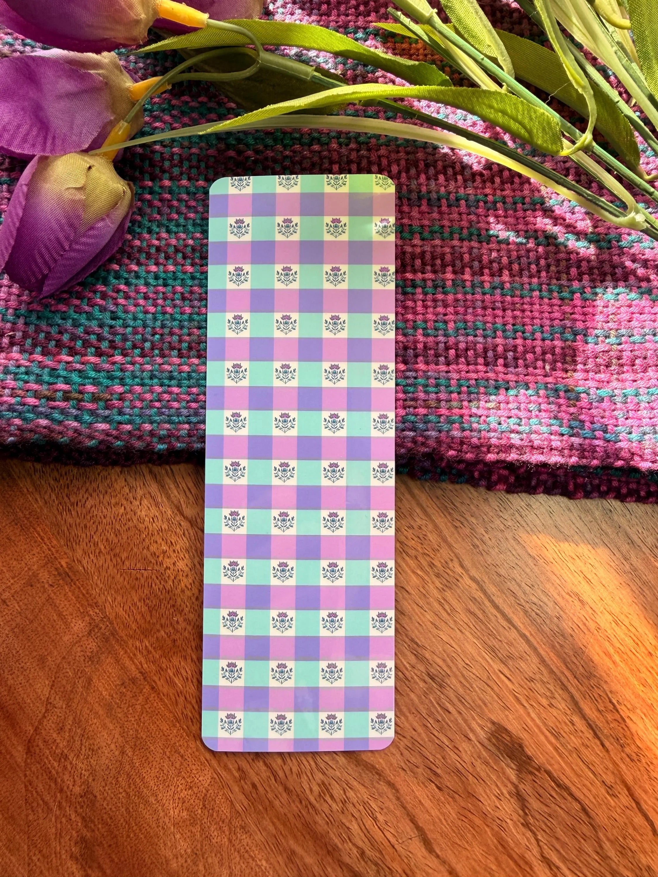 Thistle Gingham Bookmark