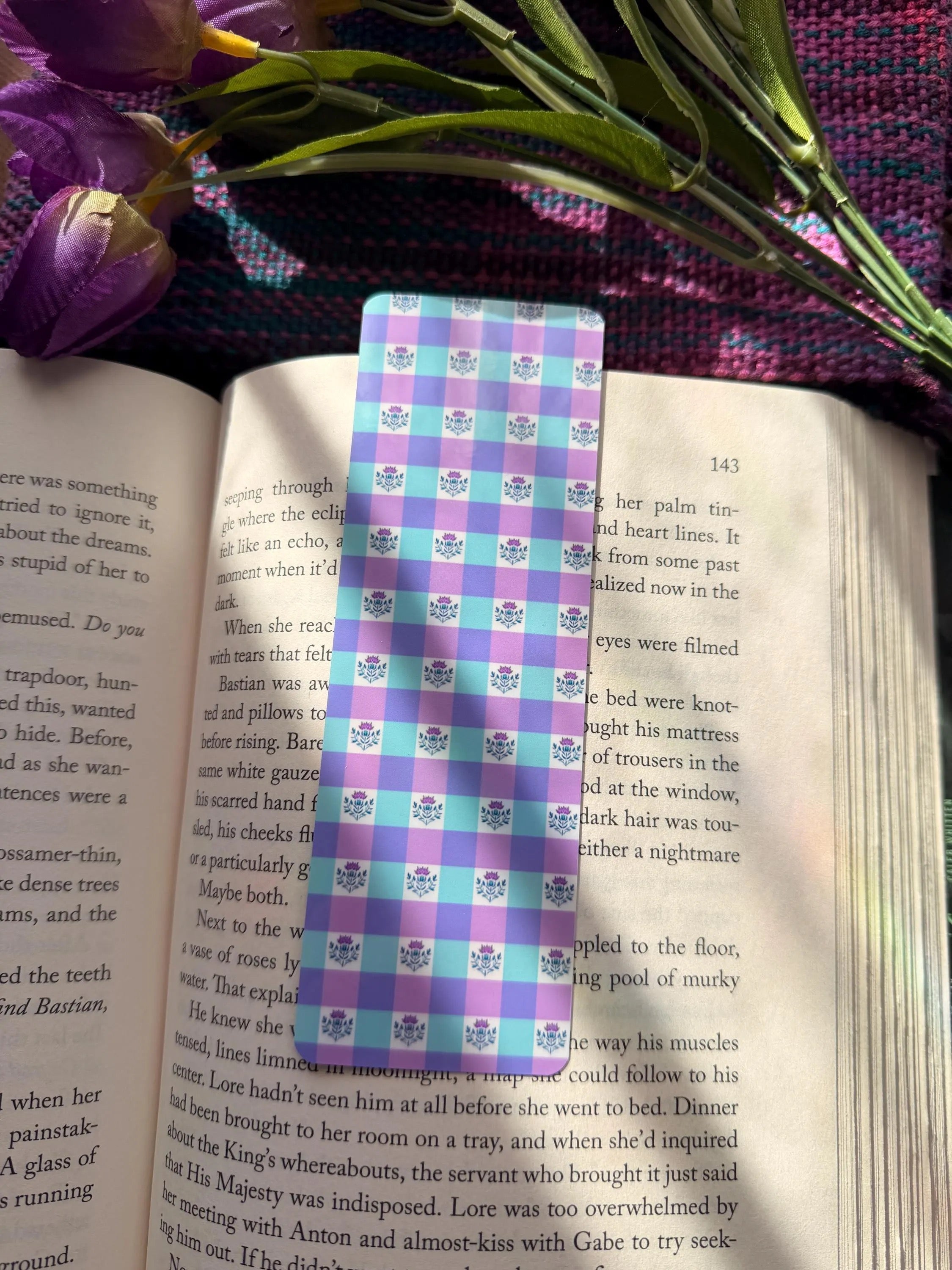 Thistle Gingham Bookmark