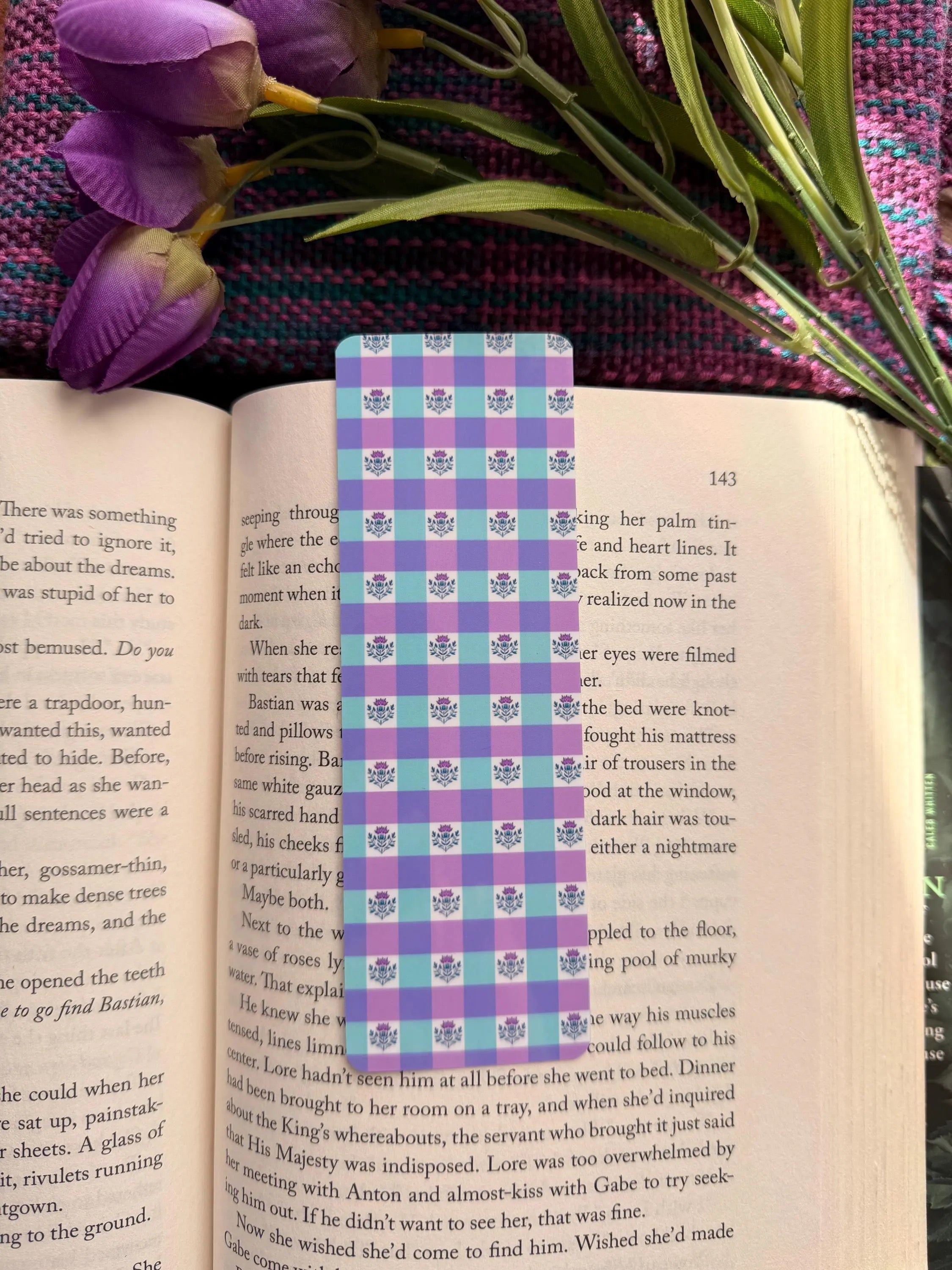 Thistle Gingham Bookmark